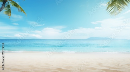 Tropical beach. Empty copy space template for vacation or holiday product.