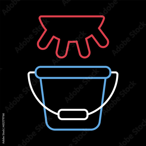 Cow udder and buckets. Fresh milk vector icon