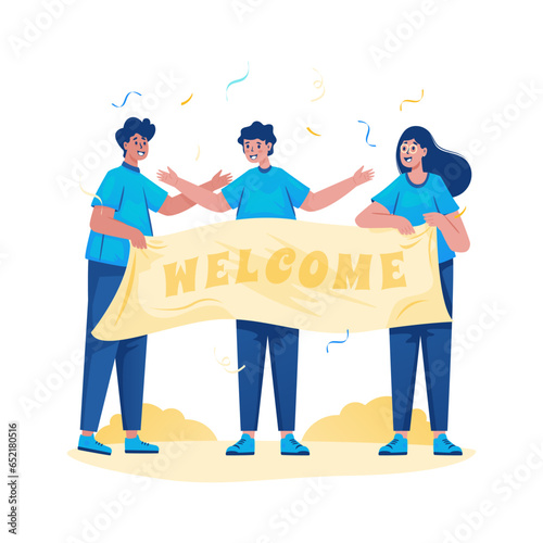 Welcome greeting banner vector illustration