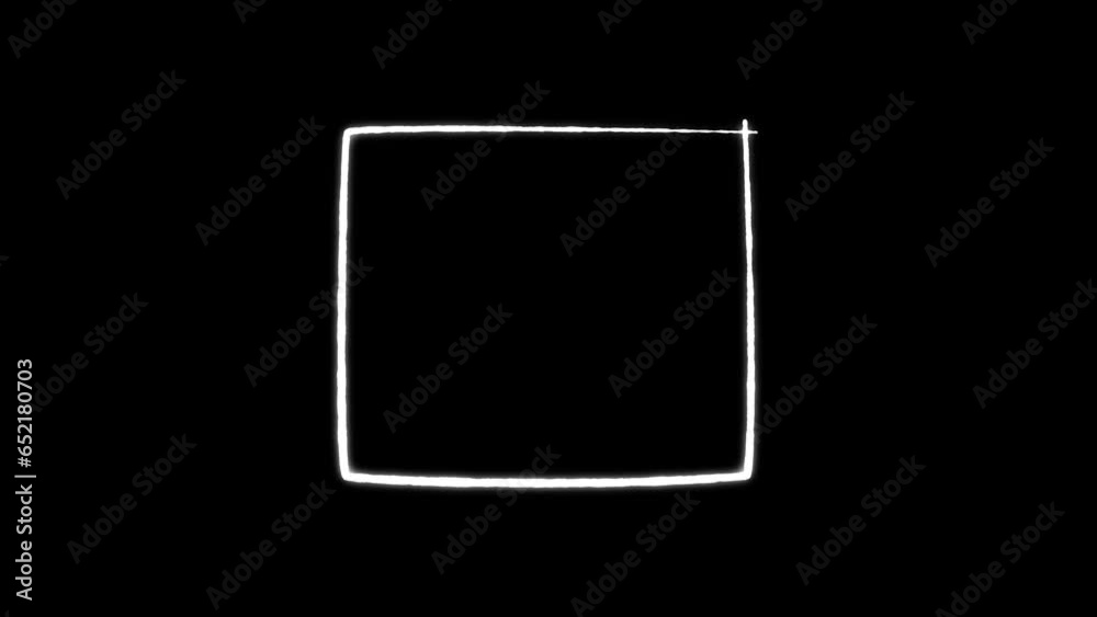 Set of Animated Hand Drawn rectangle Elements, circles, square frames, borders and elements for selecting text. White design elements Transparent Background