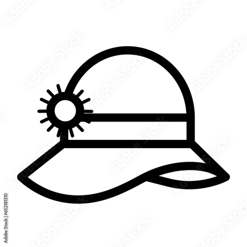Collection of silhouette vector sun art women's beach hats suitable for symbols, area signs, etc.
