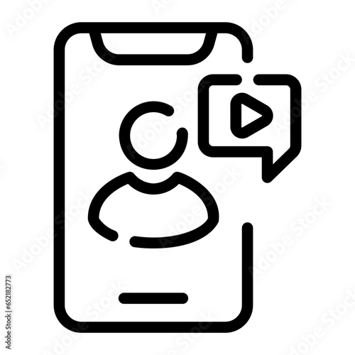 video call Line Icon