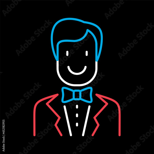 Groom, bridegroom, fiance man in costume icon