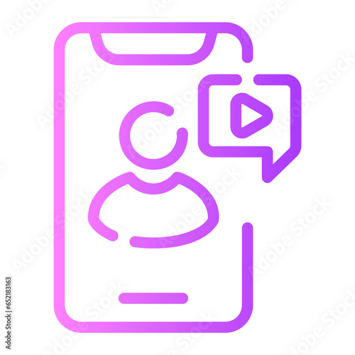 video call Line Gradient Icon