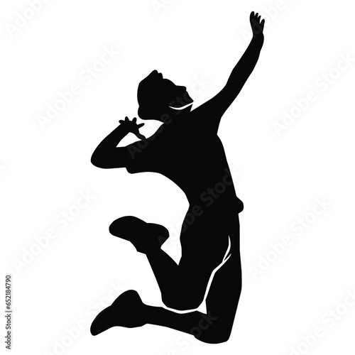 volleyball player silhouette. several silhouettes of volleyball movements