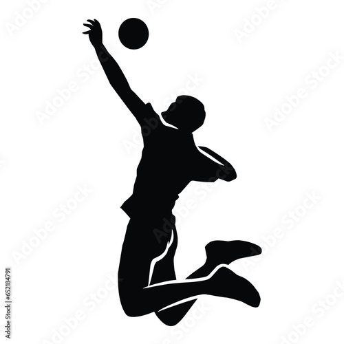 volleyball player silhouette. several silhouettes of volleyball movements