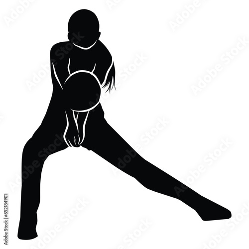 volleyball player silhouette. several silhouettes of volleyball movements