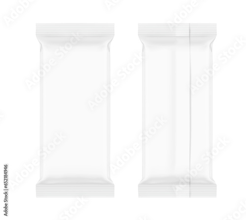 Blank bar packaging mockup. Front and rear view. Vector illustration. Isolated on white background. It can be used in the adv, promo, package, etc. EPS10.