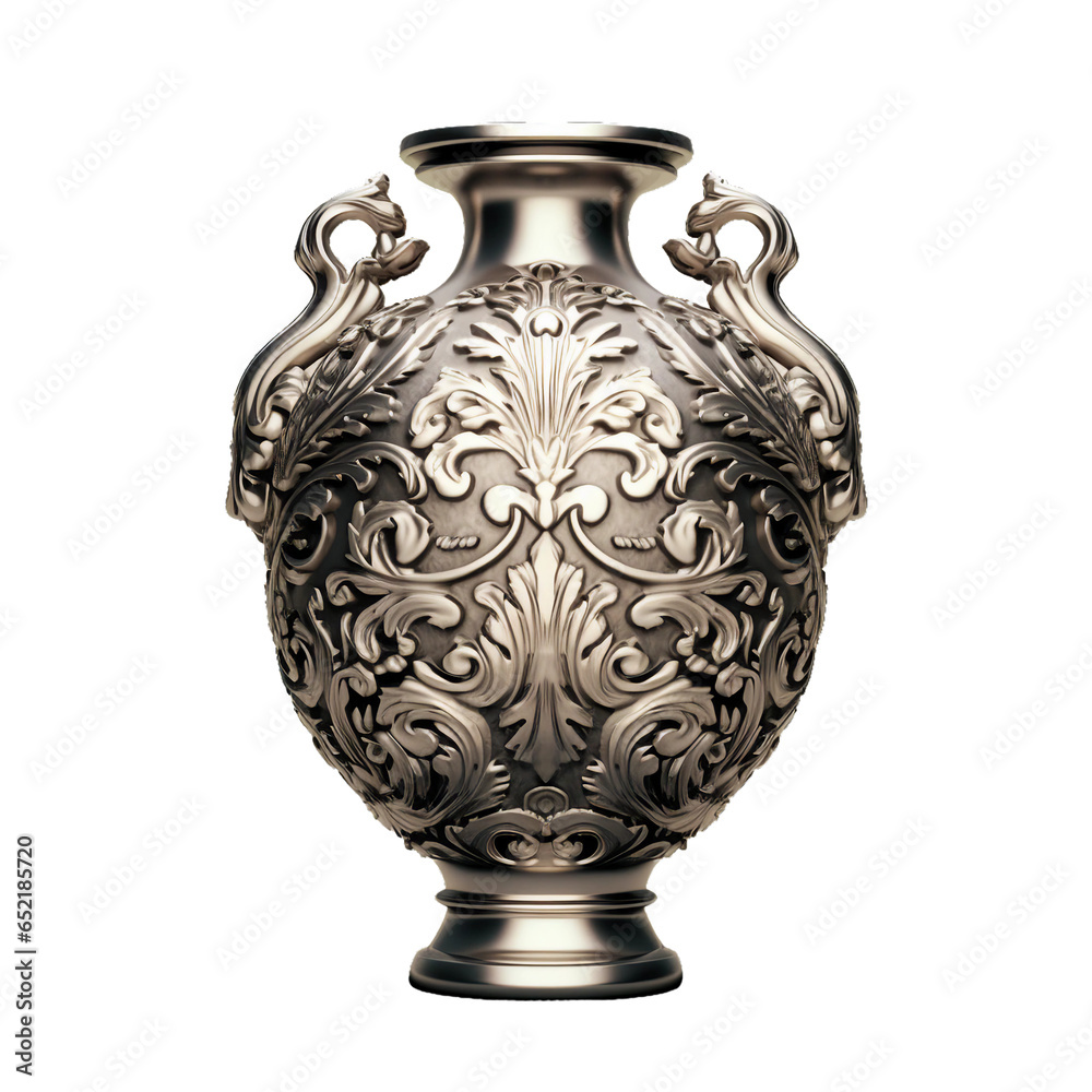 Art deco vase. isolated object, transparent background
