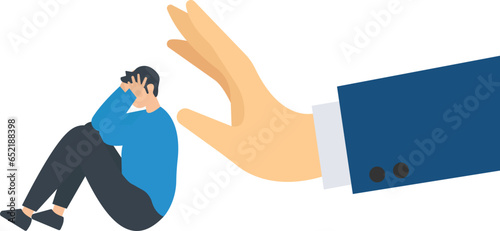 Workplace harassment, Abuse or office violence, Colleagues bullying or discrimination, Bossy manager or aggression, Fearful businessman harassment victim

