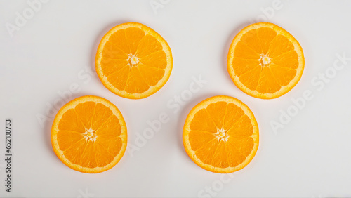 Orange slice isolate. Orange fruit half and slice set on white background.