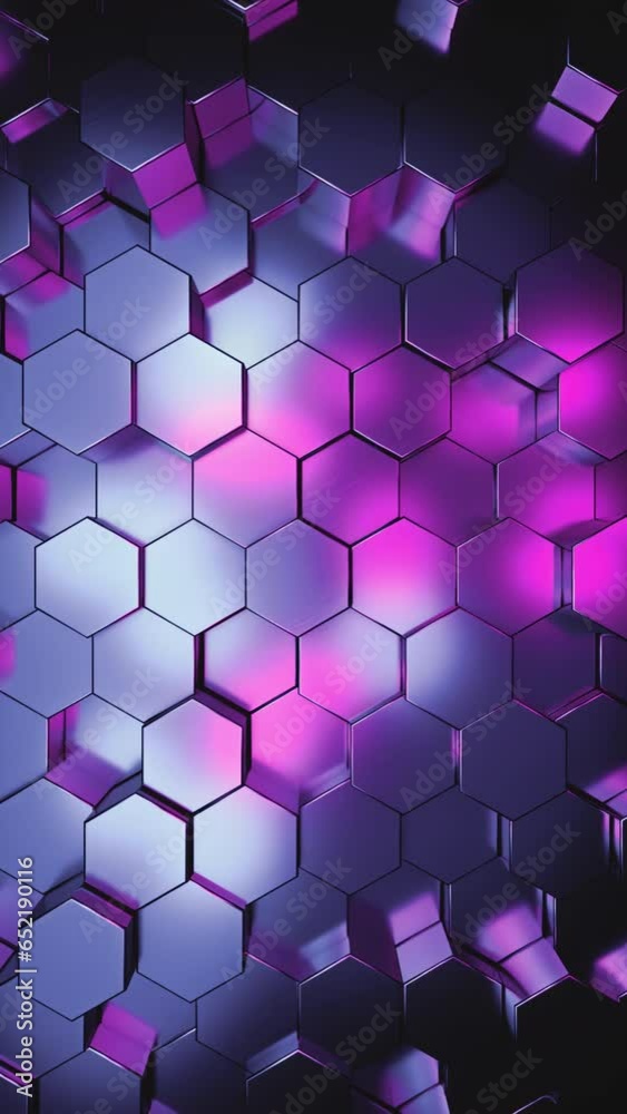 looped abstract purple background with hexagons looped abstract purple background with hexagons