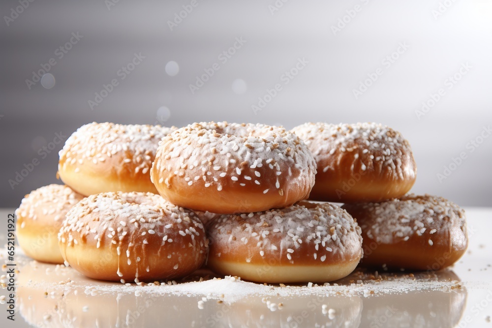 Fotografie Hanukkah donuts sufganiyah on white background