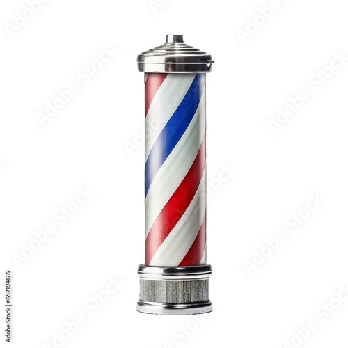 Barber shop pole. isolated object, transparent background
