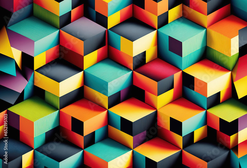 Cube pattern geometric background art color block