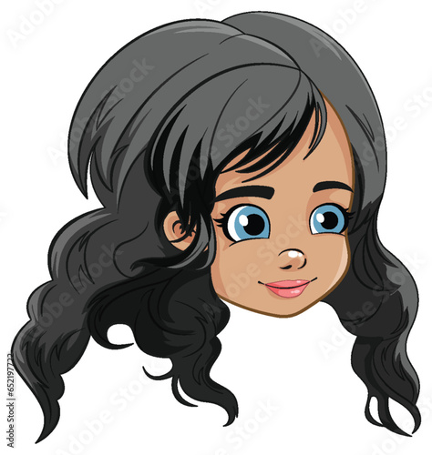 Side of woman head cartoon