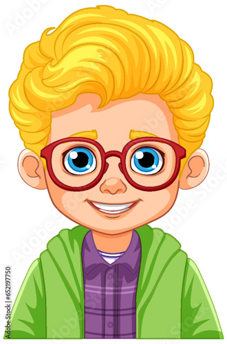 Portrait of a Boy with Yellow Hair and Blue Eyes