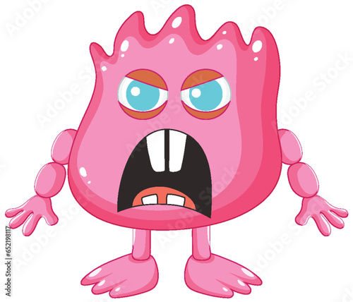 Pink Alien Monster Cartoon Character Illustration