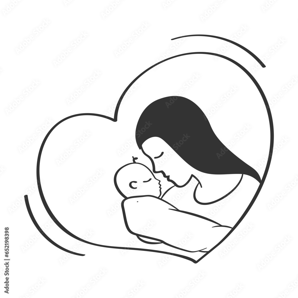 mother and child bonding vector illustration