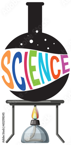 Science Lab Tools: Cartoon Illustration of Experiment Equipment