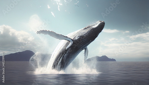 beautiful whale jumping