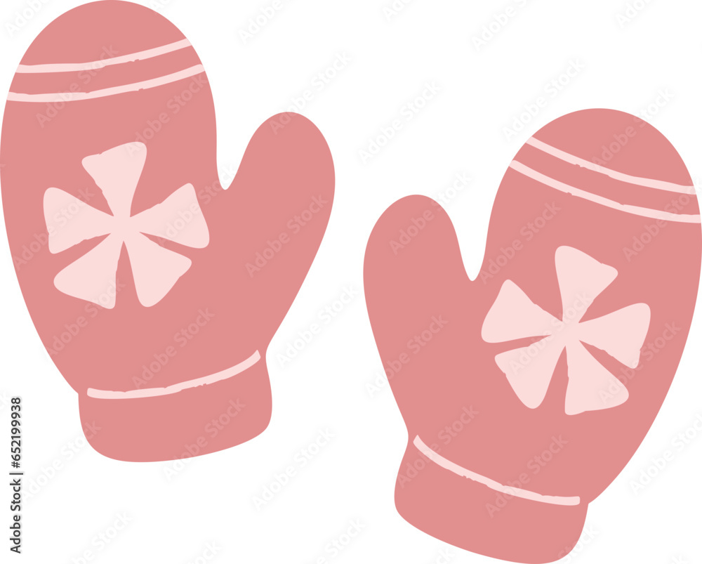 Cute glove chrismas illustration