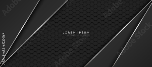 The dark background consists of reflective metallic lines. hexagonal metal texture background
