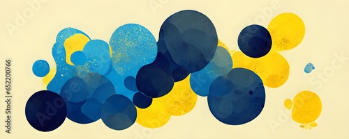 blue and yellow ink splatters Vector illustration style minimalism © Randal