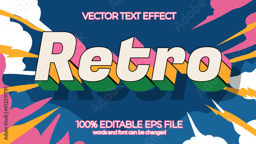 old school Retro editable text effect style, EPS editable text effect
