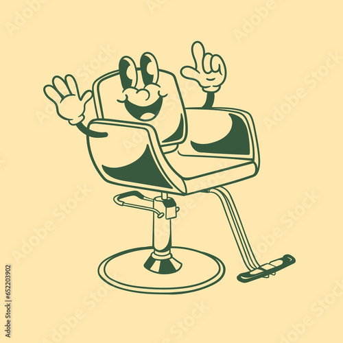 Vintage character design of barber chair