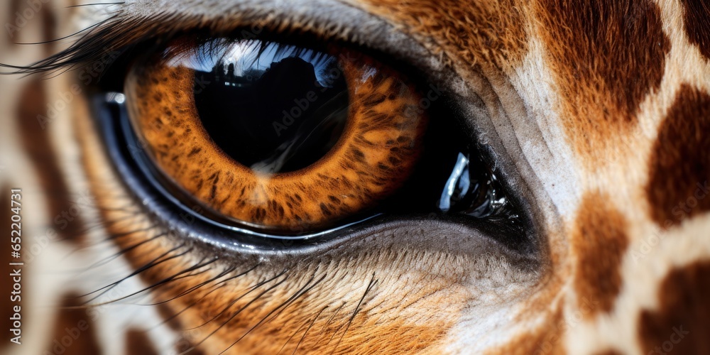 Eye of a zebra, close-up, pupil - obrazy, fototapety, plakaty 