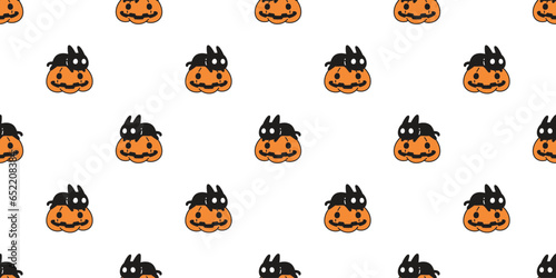 cat seamless pattern halloween pumpkin jack o lantern black kitten cartoon calico neko spooky ghost vector pet breed doodle gift wrapping paper tile background repeat wallpaper illustration design iso