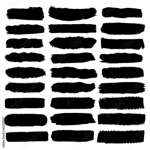 set of black brushes brush stroke vector pack