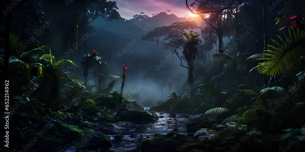 mysterious misty dense forest, ai generative mysterious misty dense forest, ai generative