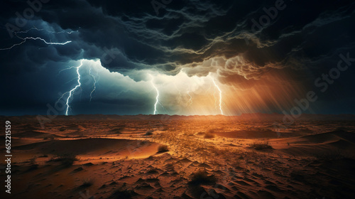 thunderstorm desert Generative AI