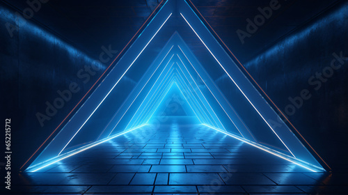Futuristic Sci Fi Concrete Long Triangle Shaped Tunnel