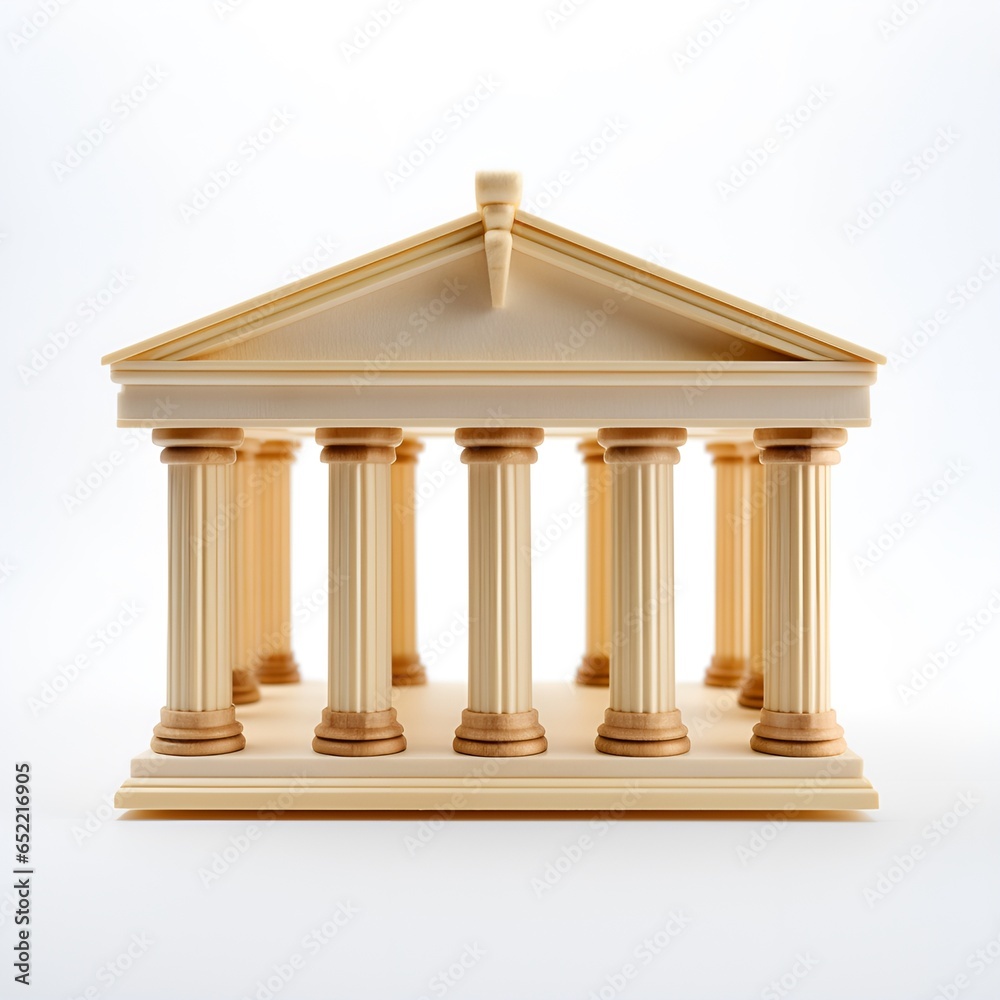 Obraz premium miniature bank made of wood, ai generative