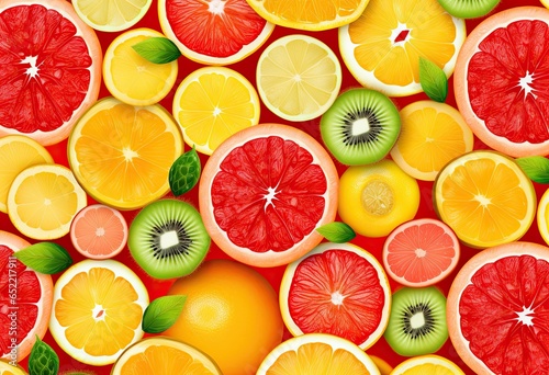 mixed fruit pattern banner wallpaper