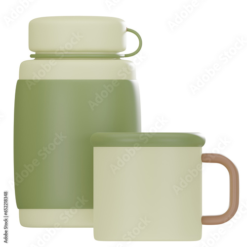Thermos and cup 3D Icon