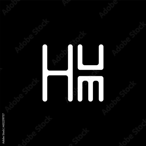HUM letter logo abstract creative design. HUM unique design, HUM minimalist element design.	