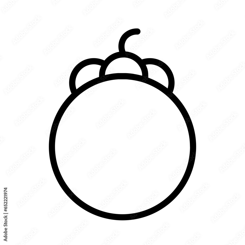 Food Fruit Mangosteen Outline Icon