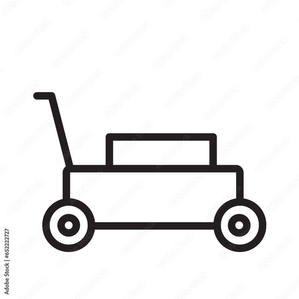 Gardening Lawn Mower Outline Icon Gardening Lawn Mower Outline Icon