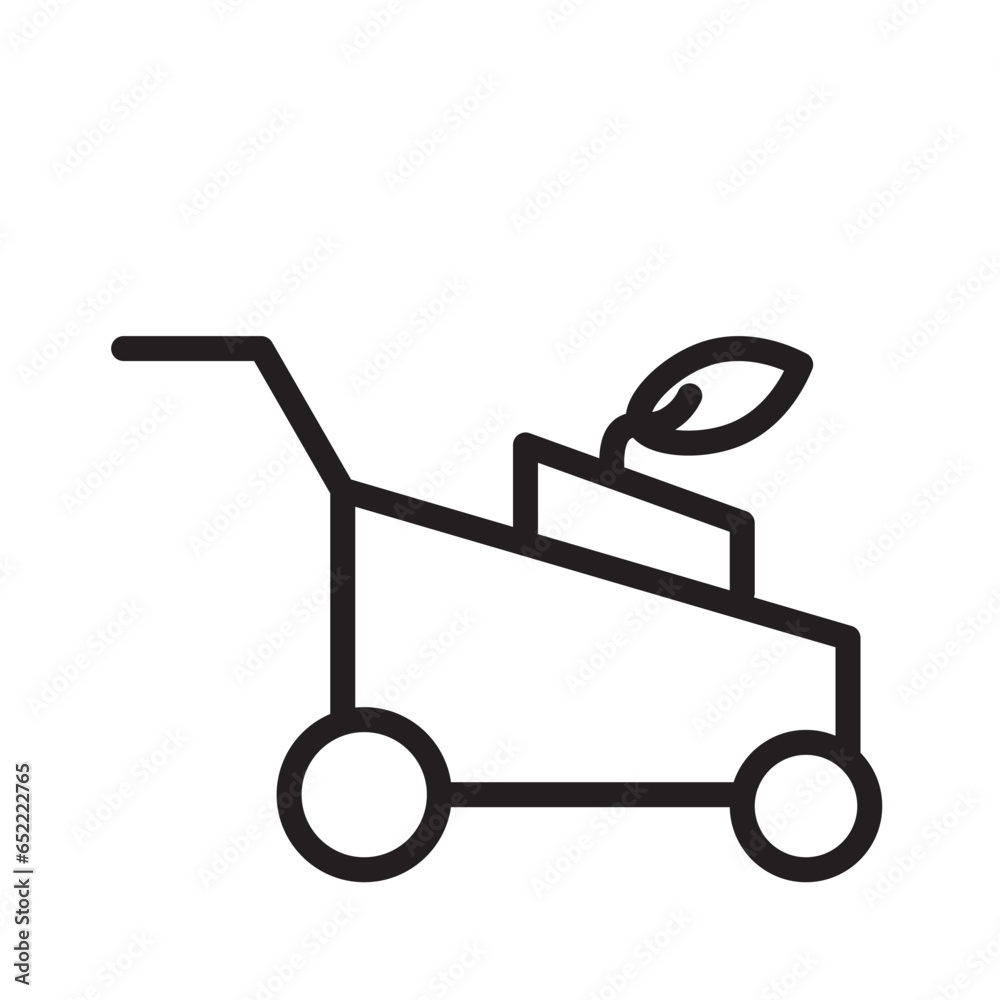 Grass Lawn Mower Outline Icon Grass Lawn Mower Outline Icon
