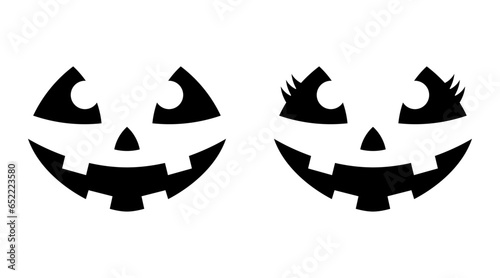 Vector Male and Female Pumpkin Faces