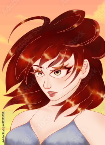 portrait of a woman with hair