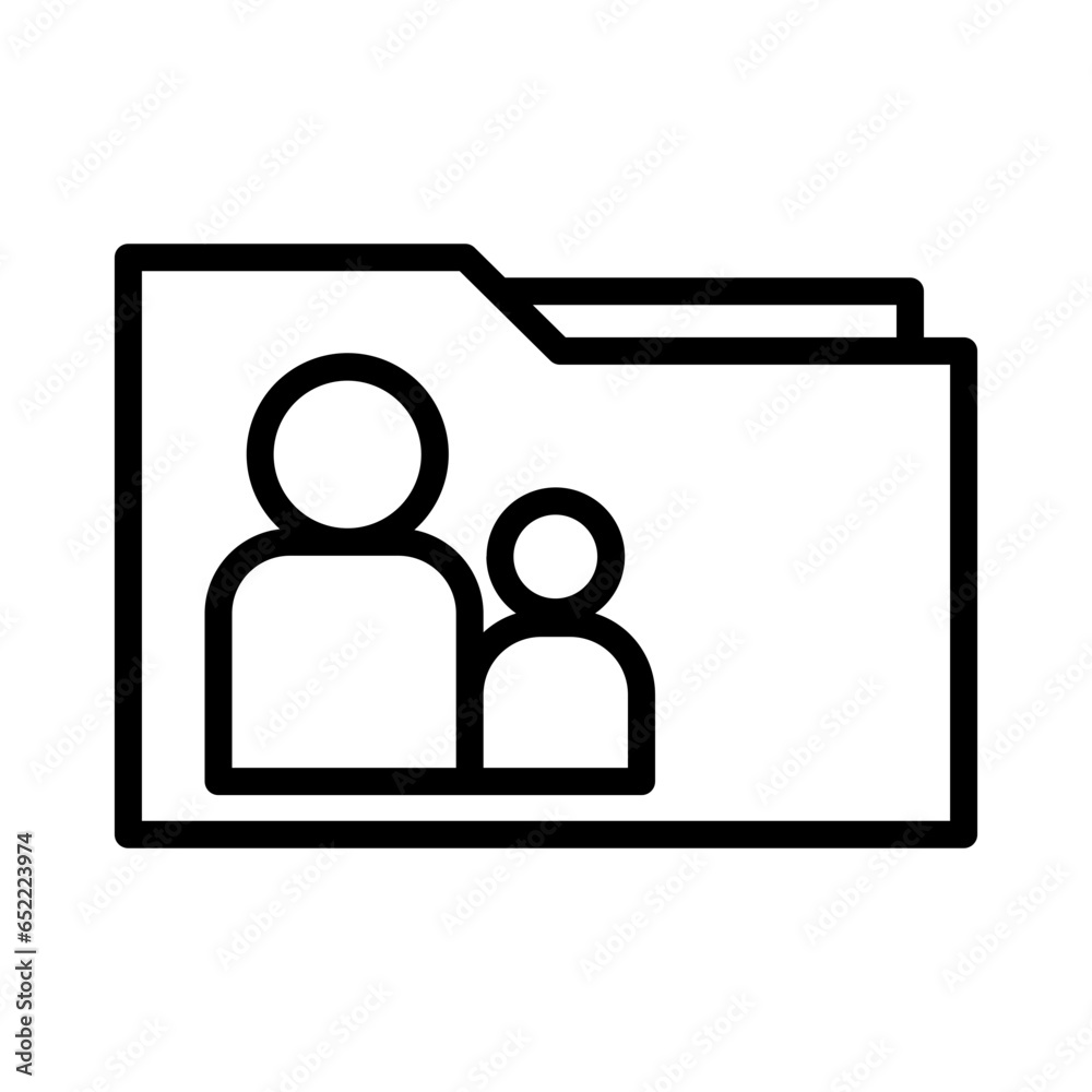 Folder Group Data Outline Icon Folder Group Data Outline Icon