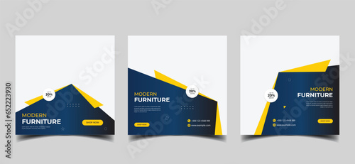 furniture sale social media post web square banner instagram ads post template 