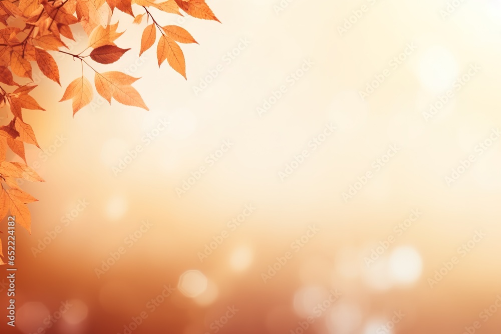 Falling autumn background with bokeh effect, abstract design with copy space.