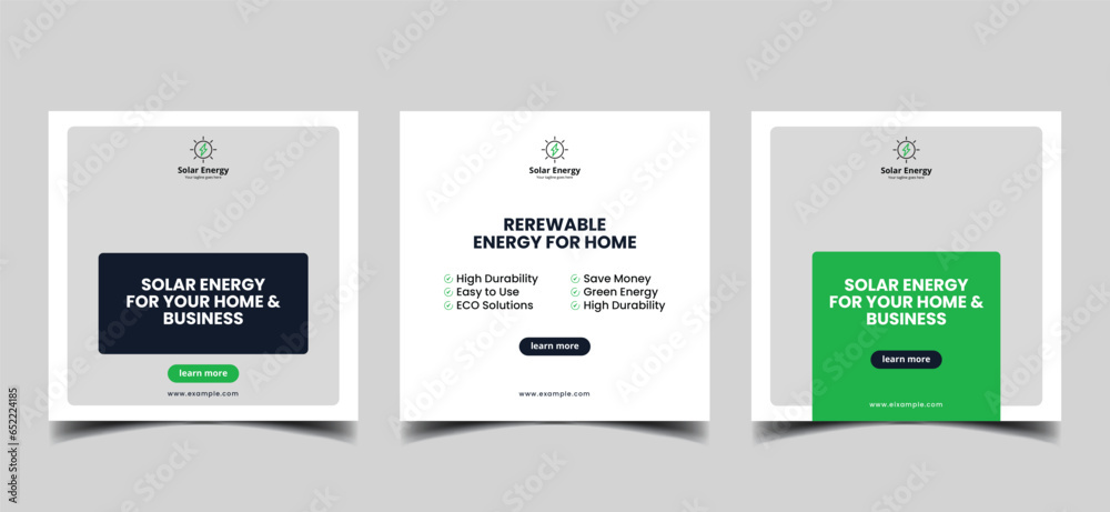 solar energy social media post template 