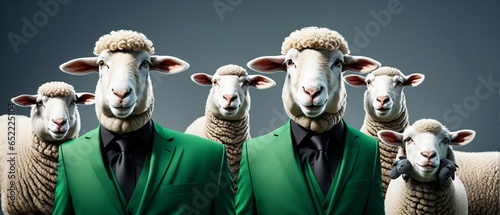 Distinguish yourself. Sheep in business suit. Highly detailed and realistic illustration